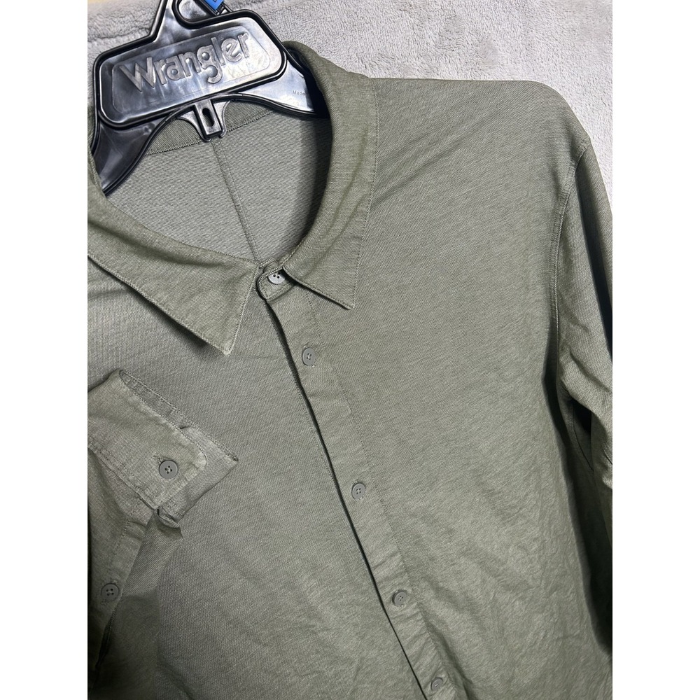LULULEMON Men's Commission Long Sleeve Button Shirt Green XL